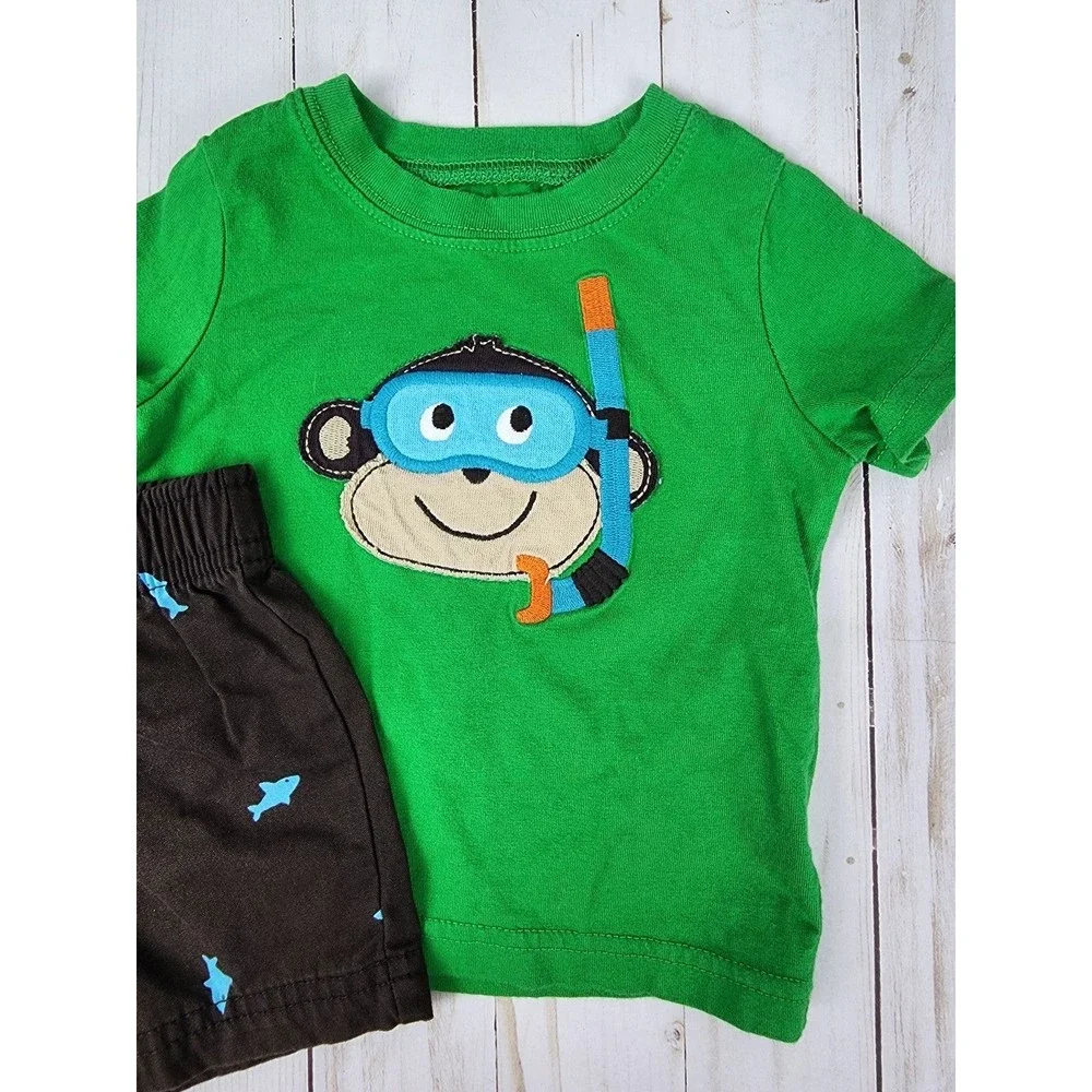 Carter's 2-Piece Monkey Goggles Outfit Baby Boys 6 months